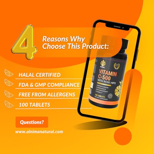 Tabletas de vitamina C-500 color naranja claro.