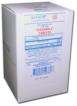 Tabletas vitamina C ácido ascórbico 500 mg 100 unidades