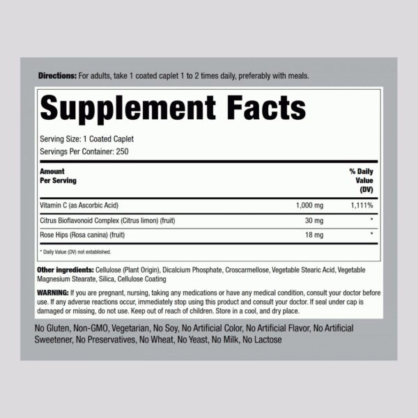Tabletas vitamina c con bioflavonoides piping rock