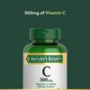 Tabletas de vitamina C Nature's Bounty 500 mg con fondo blanco