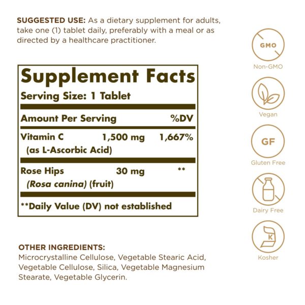 Tabletas vitamina c con rosa mosqueta Solgar
