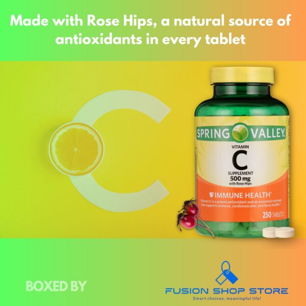 Tabletas de vitamina c con rosa mosqueta para suplemento diario