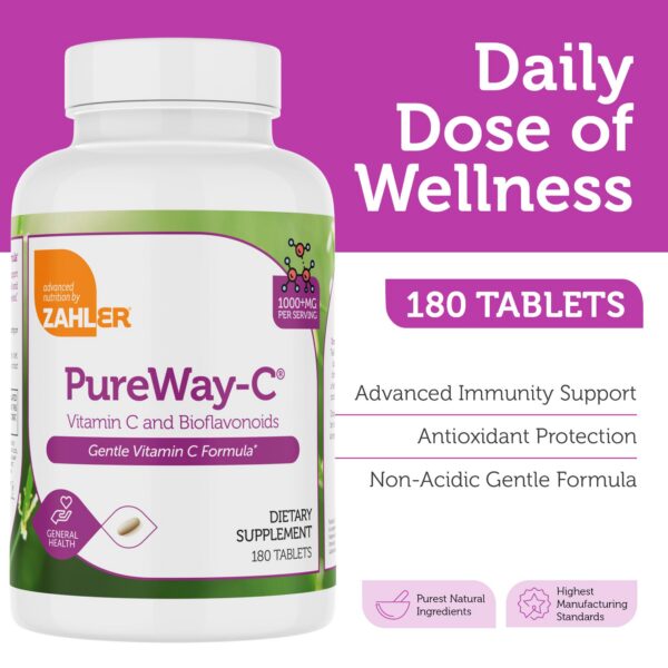 Tabletas vitamina c Zahler con bioflavonoides para apoyo