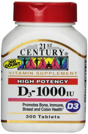 Tabletas de Vitamina D 1000 iu 21st Century