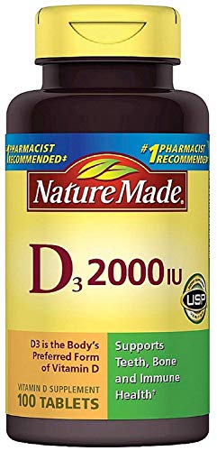 Tabletas vitamina d3 nature made 2000 iu paquete 11
