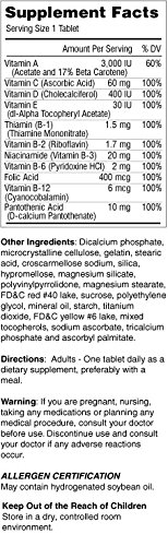 Tabletas de vitaminas múltiples para energía y salud