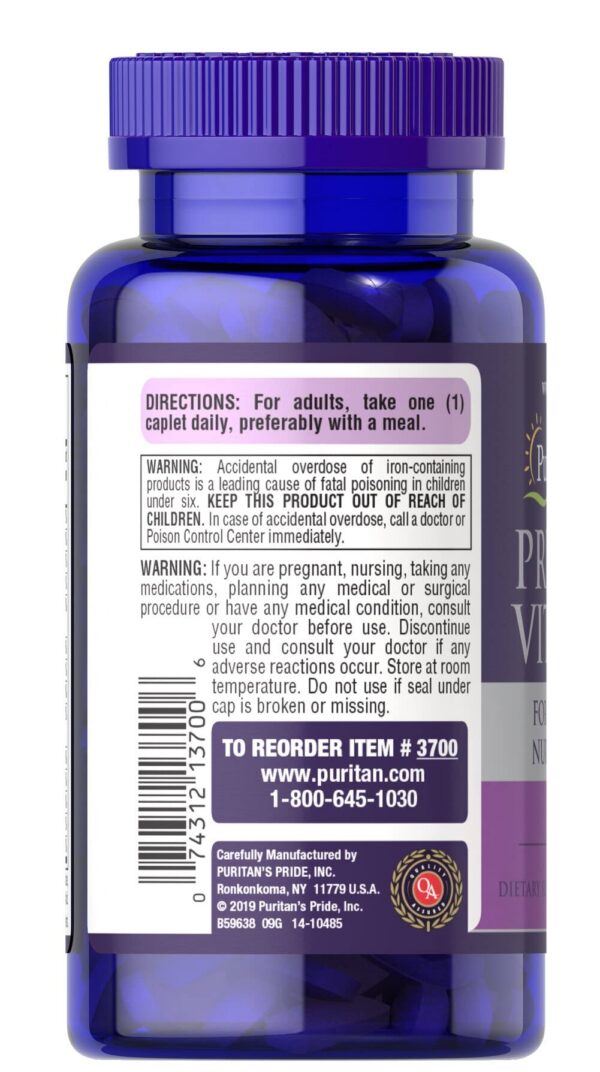 Tabletas de vitaminas prenatales Puritan's Pride color blanco