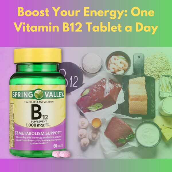 Tabletas vitamínicas Spring Valley B12 1000 mcg liberación prolongada