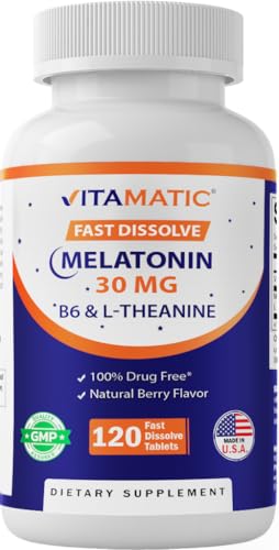 Tabletas Vitamatic melatonina 30 mg rápida disolución sabor bayas