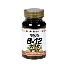 tabletas windmill vitamina b-12 natural 500 mcg paquete 60