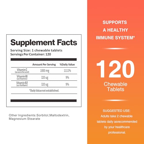 Tabletass TOLOUS Vitamina C masticables para adultos 120 unidades