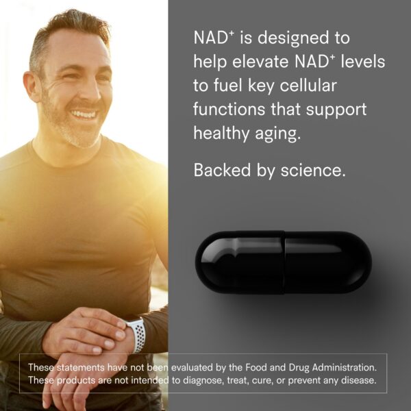 Etiqueta frontal del NAD+ suplemento de Tally Health