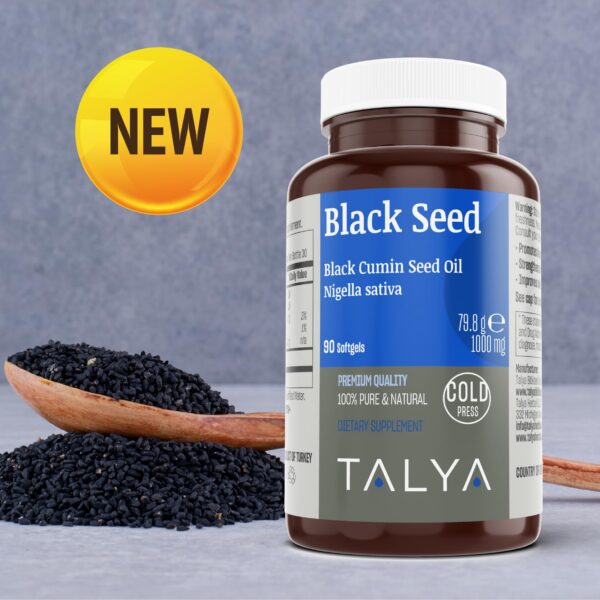 Etiqueta frontal TALYA Black Seed Oil