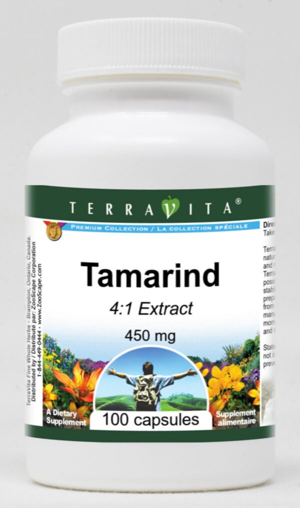 Tamarindo 4:1 TerraVita 450 mg suplemento en cápsulas paquete 100