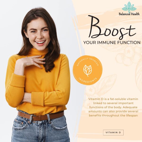 Tapa frasco gotas vitamina d3 balance health aroma arándano 2 onzas