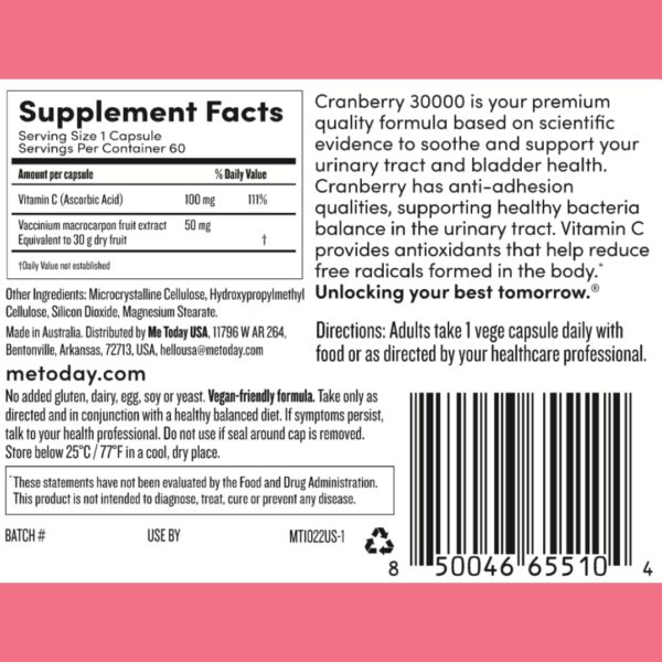 Tapadera de frasco cápsulas me today Arándano 30000