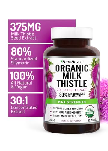 tarro de cápsulas vegetales cardo mariano FarmHaven certificado