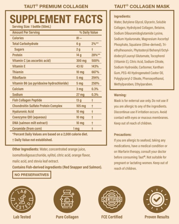 Mascarilla facial de colágeno TAUT