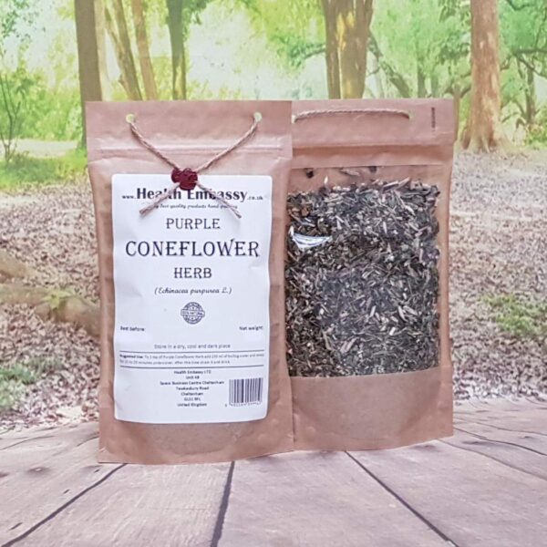 Taza con infusión té hierbas equinácea purpúrea Health Embassy