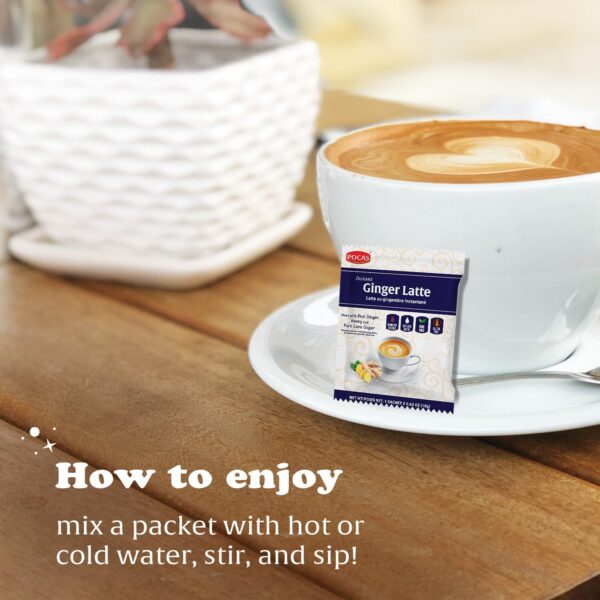 Taza con latte de jengibre preparado POCAS