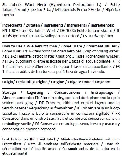 Taza con té de hierba hipérico herba organica