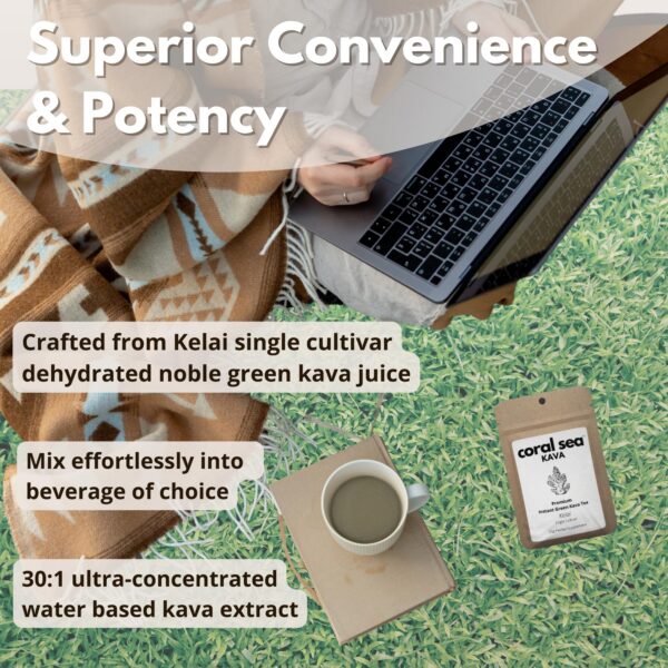 Taza con té preparado de kava Kelai relajante