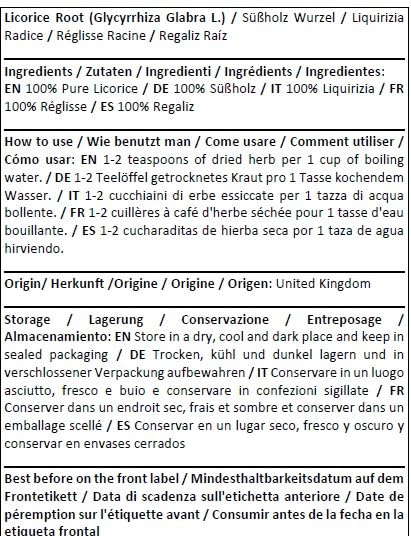 Taza con té de raíz de regaliz Herba Organica natural y puro