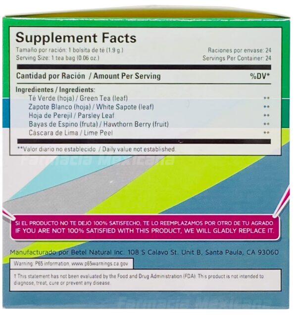 Version 1.0.0 té Betel Natural Presionmax antioxidantes natural calidad