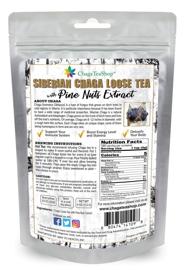 Té de Chaga con extracto de piñones