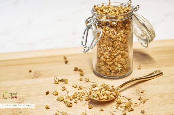 Té herbal flor manzanilla vegano, sin gluten ni GMO