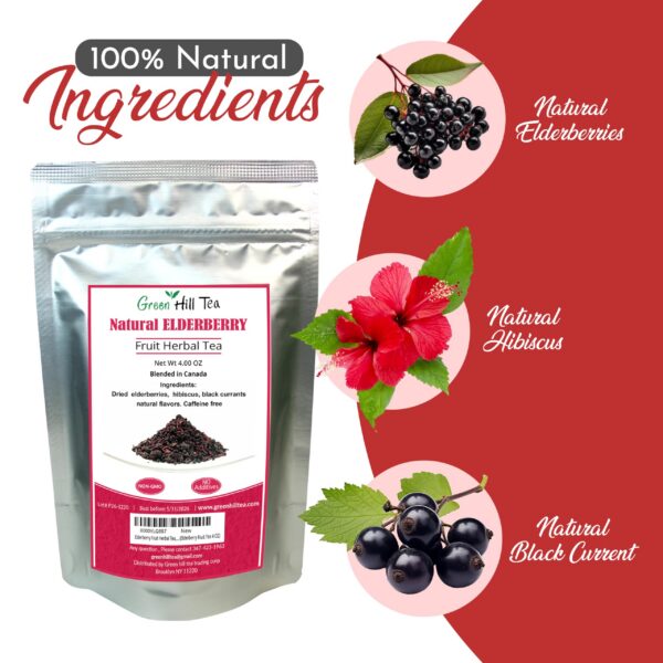 Té herbal Green Hill con fruta de saúco sin cafeína