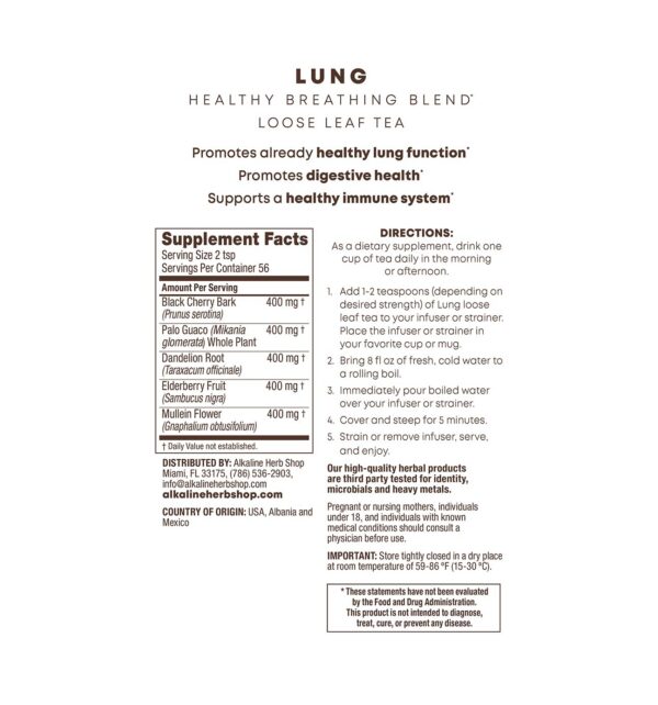 Té herbal Happy Lung mezcla de hierbas silvestres salud pulmonar