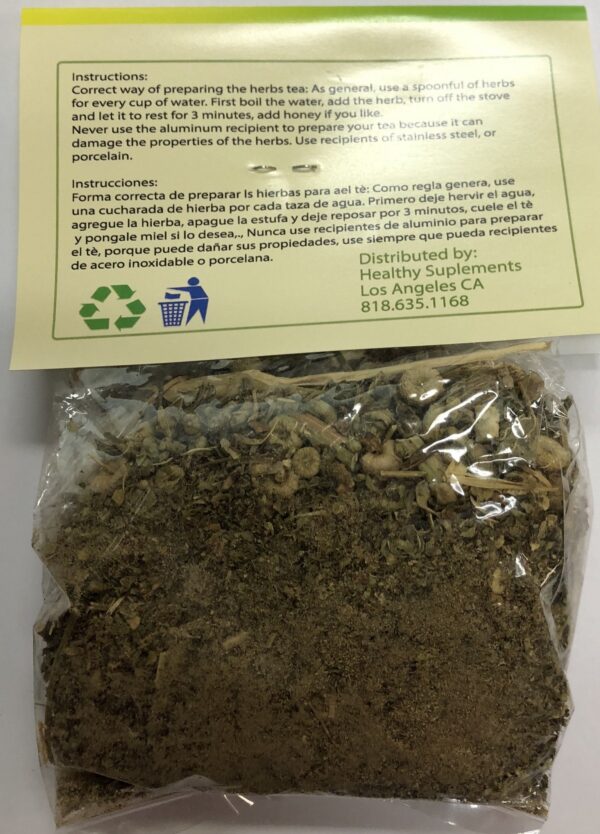 Version 1.0.0 Té de hierba malva 1 oz Healthy Supplements envase y hojas
