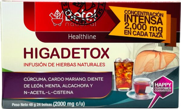 Té Higadetox Betel Natural vista lateral del paquete