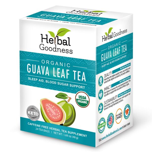 Version 1.0.0 Té de hojas de guayaba frente al empaque