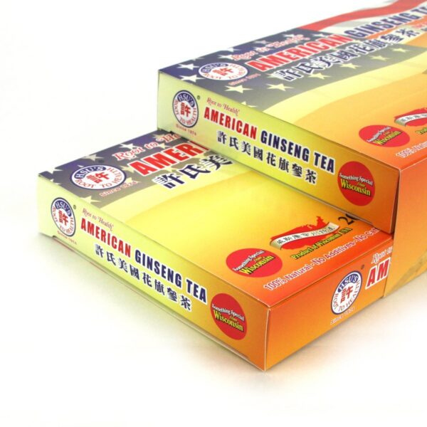 Version 1.0.0 Té Hsu's caja y bolsitas americano ginseng