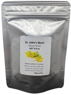 Paquete de té suelto de hipérico seco natural recolectado en Europa