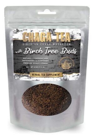 Té suelto de hongo Chaga siberiano con brotes de abedul en paquete