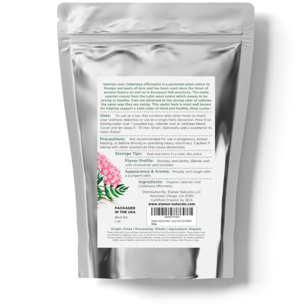 Té de valeriana hoja suelta orgánica Elanen Naturals