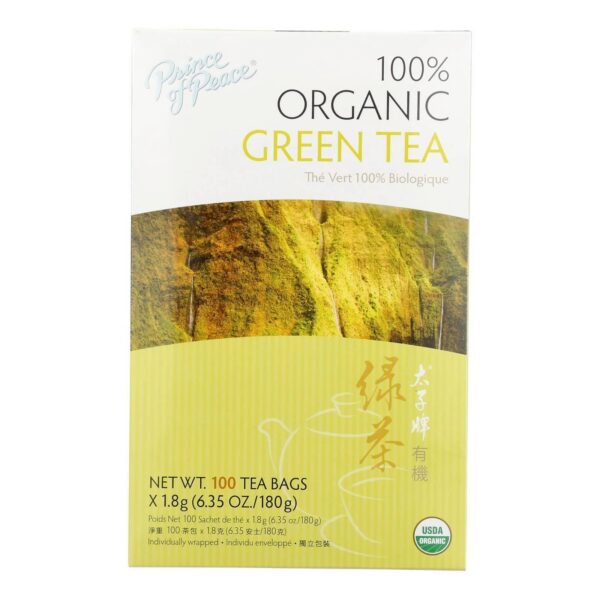 Té verde orgánico Prince of Peace paquete 100 bolsas 180 gramos