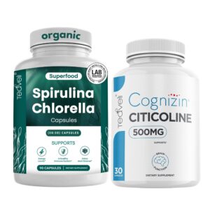 teaveli citicolina cápsulas con espirulina y chlorella suplemento natural