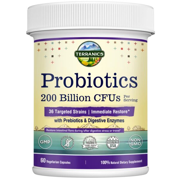 Botella Terranics probióticos 200 mil millones 36 cepas