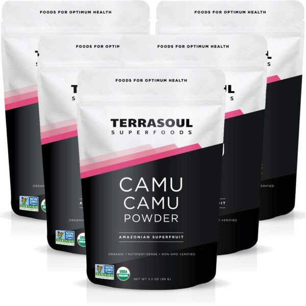 Terrasoul Superfoods polvo orgánico Camu Camu 17.5 oz 5 paquetes