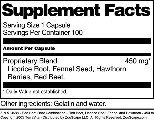 TerraVita cápsulas fáciles de tragar remolacha roja y hierbas naturales