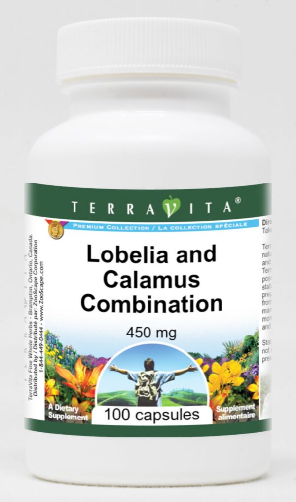 TerraVita cápsulas Lobelia y Calamus 450 mg botella