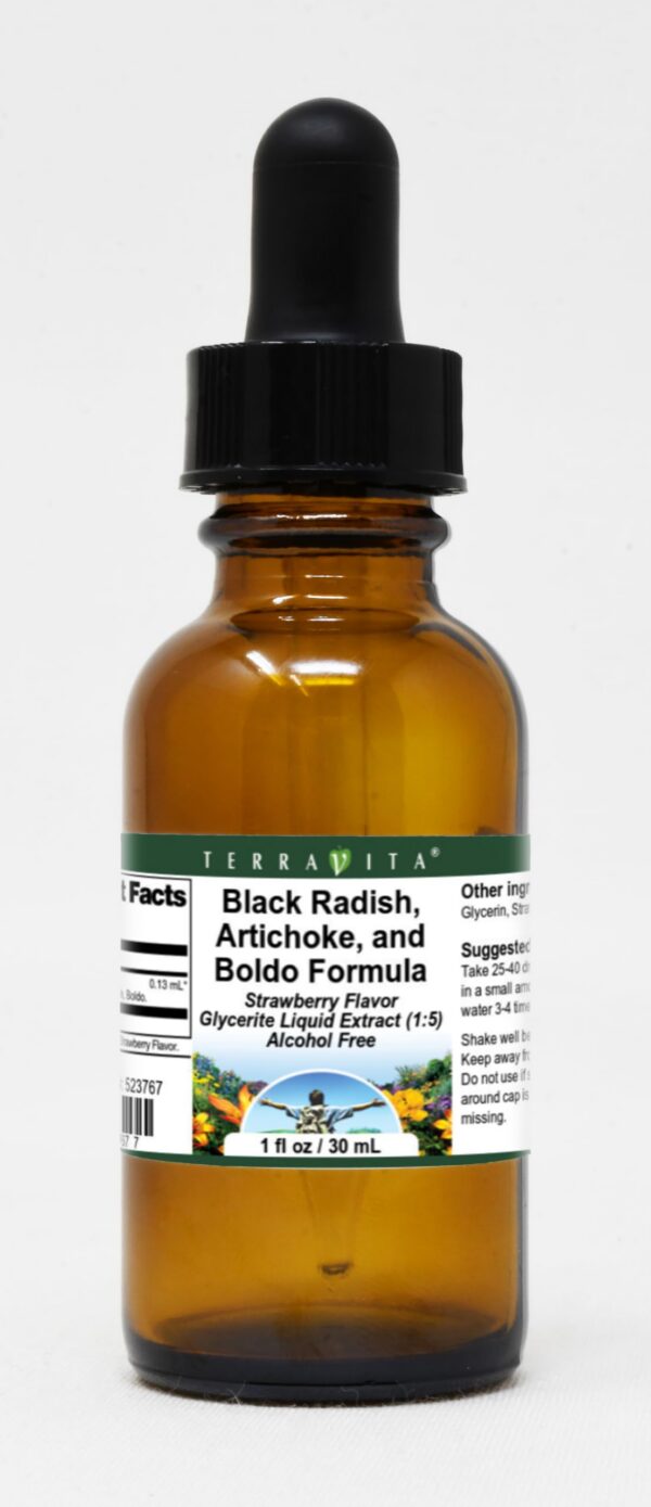 Botella de extracto líquido glicerito Terravita sabor fresa