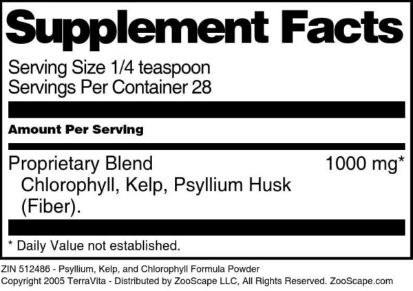 Terravita fórmula en polvo psyllium alga y clorofila 4