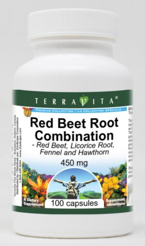 TerraVita remolacha roja 450mg suplemento 100 cápsulas naturales