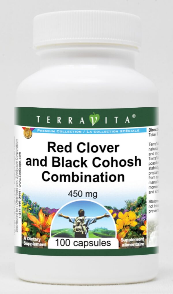 TerraVita trébol rojo y cohosh negro suplemento 100 cápsulas paquete