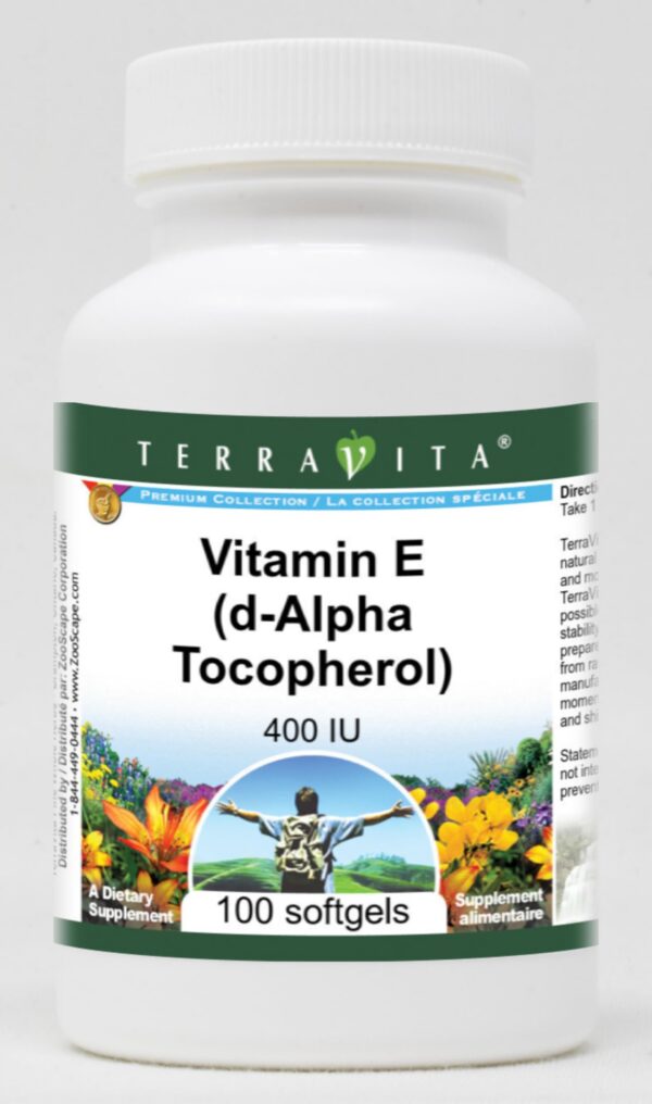 Terravita Vitamina E 400 UI frasco con cápsulas blandas